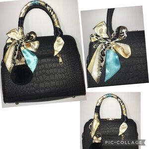 1 Twilly Silk Handbag Headband Neck Tie Scarves